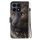 For Honor X8a Crystal Texture Colored Drawing Leather Phone Case(Black Gold Lion) - 3