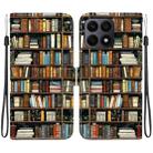 For Honor X8a Crystal Texture Colored Drawing Leather Phone Case(Bookshelf) - 1