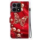 For Honor X8a Crystal Texture Colored Drawing Leather Phone Case(Pearl Butterfly Rose) - 3