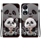 For Honor X7b / Play 50 Plus Crystal Texture Colored Drawing Leather Phone Case(Milk Tea Bear) - 1