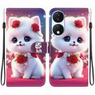 For Honor X7b / Play 50 Plus Crystal Texture Colored Drawing Leather Phone Case(Rose Cat) - 1