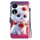 For Honor X7b / Play 50 Plus Crystal Texture Colored Drawing Leather Phone Case(Rose Cat) - 3