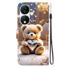 For Honor X7b / Play 50 Plus Crystal Texture Colored Drawing Leather Phone Case(Diamond Bear) - 3