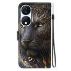 For Honor X7b / Play 50 Plus Crystal Texture Colored Drawing Leather Phone Case(Black Gold Lion) - 3