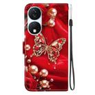 For Honor X7b / Play 50 Plus Crystal Texture Colored Drawing Leather Phone Case(Pearl Butterfly Rose) - 3