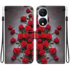 For Honor X7b / Play 50 Plus Crystal Texture Colored Drawing Leather Phone Case(Red Roses) - 1