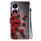 For Honor X7b / Play 50 Plus Crystal Texture Colored Drawing Leather Phone Case(Red Roses) - 3