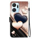 For Honor X7a Crystal Texture Colored Drawing Leather Phone Case(Love Heart) - 3