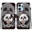 For Honor X7a Crystal Texture Colored Drawing Leather Phone Case(Milk Tea Bear) - 1