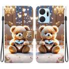 For Honor X7a Crystal Texture Colored Drawing Leather Phone Case(Diamond Bear) - 1
