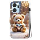For Honor X7a Crystal Texture Colored Drawing Leather Phone Case(Diamond Bear) - 3