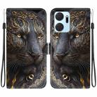 For Honor X7a Crystal Texture Colored Drawing Leather Phone Case(Black Gold Lion) - 1