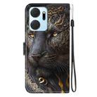 For Honor X7a Crystal Texture Colored Drawing Leather Phone Case(Black Gold Lion) - 3