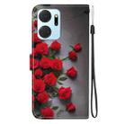 For Honor X7a Crystal Texture Colored Drawing Leather Phone Case(Red Roses) - 3