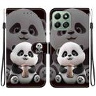 For Honor X6b 4G Crystal Texture Colored Drawing Leather Phone Case(Milk Tea Bear) - 1