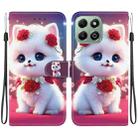 For Honor X6b 4G Crystal Texture Colored Drawing Leather Phone Case(Rose Cat) - 1