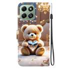 For Honor X6b 4G Crystal Texture Colored Drawing Leather Phone Case(Diamond Bear) - 3