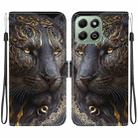 For Honor X6b 4G Crystal Texture Colored Drawing Leather Phone Case(Black Gold Lion) - 1