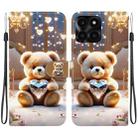 For Honor X6a Crystal Texture Colored Drawing Leather Phone Case(Diamond Bear) - 1