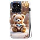 For Honor X6a Crystal Texture Colored Drawing Leather Phone Case(Diamond Bear) - 3