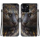 For Honor X6a Crystal Texture Colored Drawing Leather Phone Case(Black Gold Lion) - 1