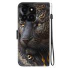 For Honor X6a Crystal Texture Colored Drawing Leather Phone Case(Black Gold Lion) - 3