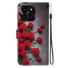 For Honor X6a Crystal Texture Colored Drawing Leather Phone Case(Red Roses) - 3