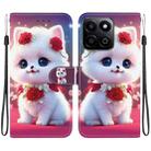 For Honor Play 60 Plus / 200 Smart / Play9T 5G Crystal Texture Colored Drawing Leather Phone Case(Rose Cat) - 1