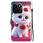For Honor Play 60 Plus / 200 Smart / Play9T 5G Crystal Texture Colored Drawing Leather Phone Case(Rose Cat) - 3