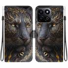 For Honor Play 60 Plus / 200 Smart / Play9T 5G Crystal Texture Colored Drawing Leather Phone Case(Black Gold Lion) - 1