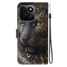 For Honor Play 60 Plus / 200 Smart / Play9T 5G Crystal Texture Colored Drawing Leather Phone Case(Black Gold Lion) - 3