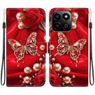 For Honor Play 60 Plus / 200 Smart / Play9T 5G Crystal Texture Colored Drawing Leather Phone Case(Pearl Butterfly Rose) - 1