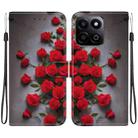 For Honor Play 60 Plus / 200 Smart / Play9T 5G Crystal Texture Colored Drawing Leather Phone Case(Red Roses) - 1