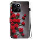 For Honor Play 60 Plus / 200 Smart / Play9T 5G Crystal Texture Colored Drawing Leather Phone Case(Red Roses) - 3