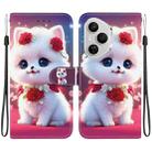 For Honor 400 Pro Global 160.8mm Crystal Texture Colored Drawing Leather Phone Case(Rose Cat) - 1
