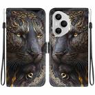 For Honor 400 Pro Global 160.8mm Crystal Texture Colored Drawing Leather Phone Case(Black Gold Lion) - 1