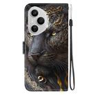 For Honor 400 Pro Global 160.8mm Crystal Texture Colored Drawing Leather Phone Case(Black Gold Lion) - 3