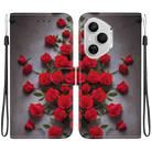 For Honor 400 Pro Global 160.8mm Crystal Texture Colored Drawing Leather Phone Case(Red Roses) - 1