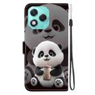 For Honor 400 Lite Global Crystal Texture Colored Drawing Leather Phone Case(Milk Tea Bear) - 3