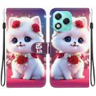 For Honor 400 Lite Global Crystal Texture Colored Drawing Leather Phone Case(Rose Cat) - 1