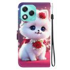 For Honor 400 Lite Global Crystal Texture Colored Drawing Leather Phone Case(Rose Cat) - 3