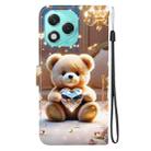 For Honor 400 Lite Global Crystal Texture Colored Drawing Leather Phone Case(Diamond Bear) - 3