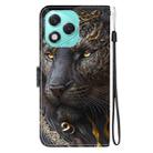For Honor 400 Lite Global Crystal Texture Colored Drawing Leather Phone Case(Black Gold Lion) - 3