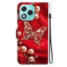 For Honor 400 Lite Global Crystal Texture Colored Drawing Leather Phone Case(Pearl Butterfly Rose) - 3