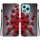 For Honor 400 Lite Global Crystal Texture Colored Drawing Leather Phone Case(Red Roses) - 1