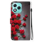 For Honor 400 Lite Global Crystal Texture Colored Drawing Leather Phone Case(Red Roses) - 3