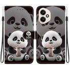 For Honor 400 Global 156.5mm Crystal Texture Colored Drawing Leather Phone Case(Milk Tea Bear) - 1