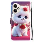 For Honor 400 Global 156.5mm Crystal Texture Colored Drawing Leather Phone Case(Rose Cat) - 3