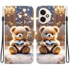 For Honor 400 Global 156.5mm Crystal Texture Colored Drawing Leather Phone Case(Diamond Bear) - 1