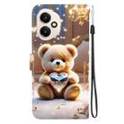 For Honor 400 Global 156.5mm Crystal Texture Colored Drawing Leather Phone Case(Diamond Bear) - 3